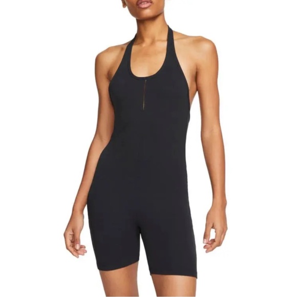NIKE | Yoga Luxe Dri-Fit Halter Romper in Black, Size Small - Picture 1 of 11
